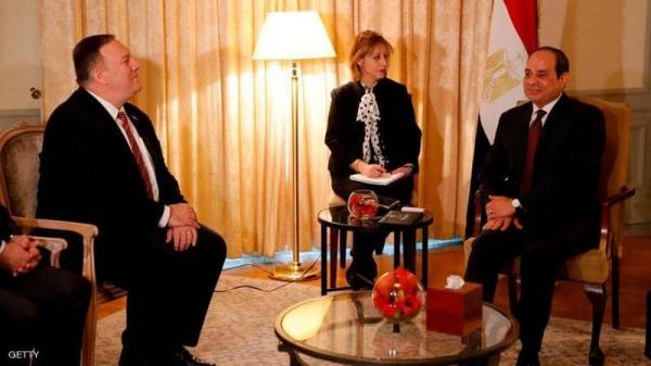 السيسي يبحث مع بومبيو تطورات الأوضاع في ليبيا