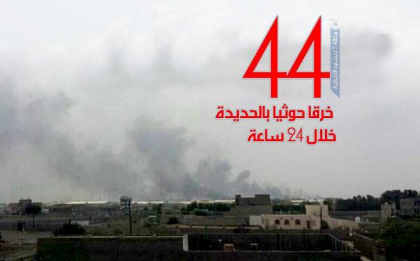 التحالف: 44 خرقاً حوثياً في الحديدة خلال 24 ساعة