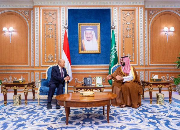 لدى لقائه رئيس وأعضاء المجلس.. ولي العهد السعودي يؤكد دعم المملكة لمجلس القيادة الرئاسي 