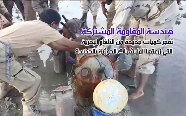 «فيديو».. هندسة المقاومة المشتركة تفجر كميات من الألغام البحرية بالحديدة