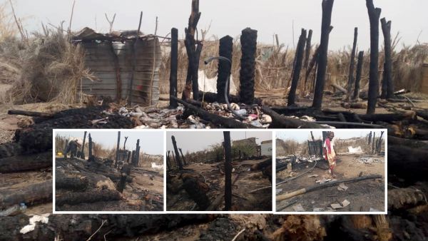 صور| نشوب حريق يلتهم منازل نازحين في مديرية الدريهمي جنوب الحديدة