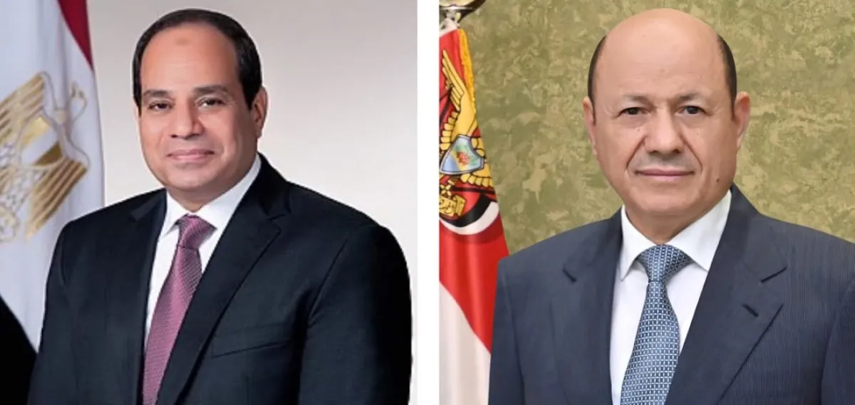 العليمي والسيسي يبحثان المستجدات في اليمن ويؤكدان مواصلة التنسيق وتعزيز التعاون بين البلدين